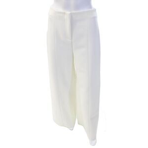 MSGM Womens High Rise Pleated Extra Wide Leg Dress Pants White Size 42